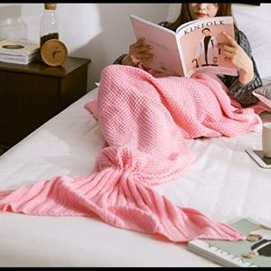 Pink Mermaid Tail Blanket